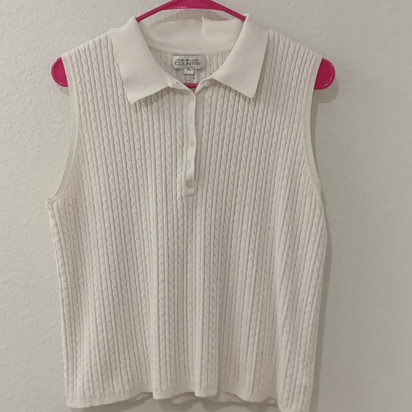 Jones New York Country White sweater Tank Top Size XL - Picture 2 of 6